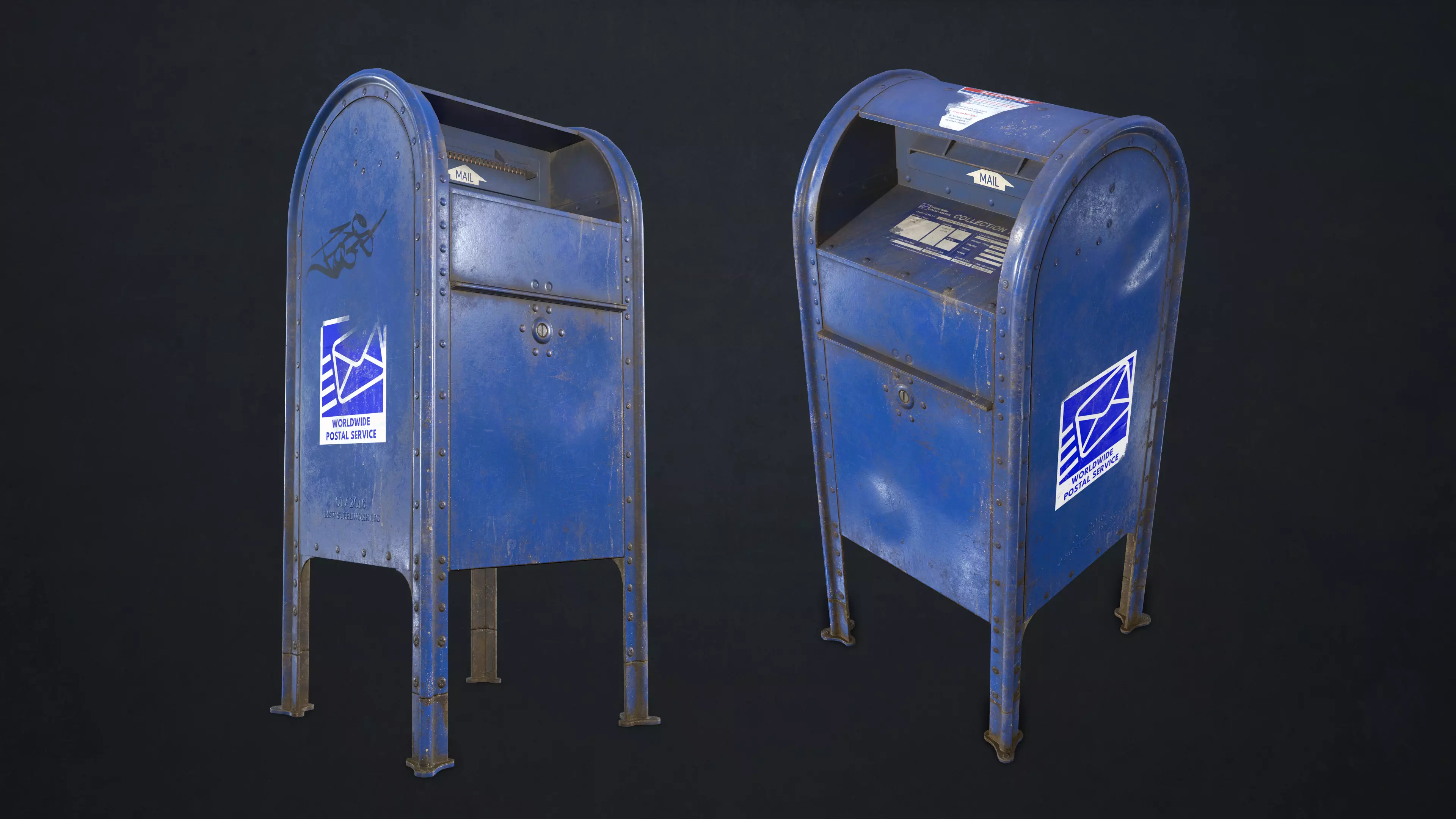 Mailbox mail box Low-poly 3D model_0