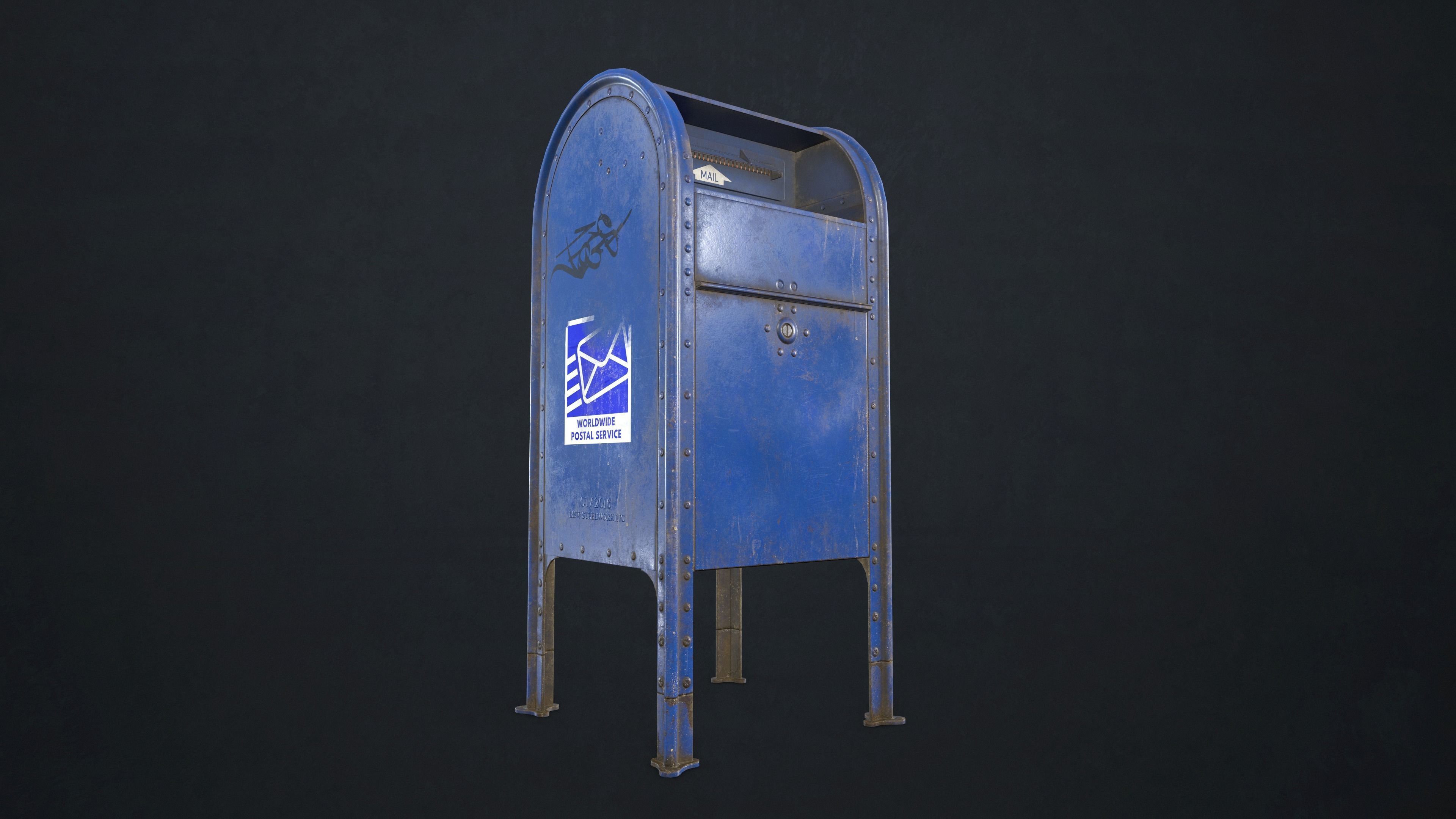 Mailbox mail box Low-poly 3D model_2