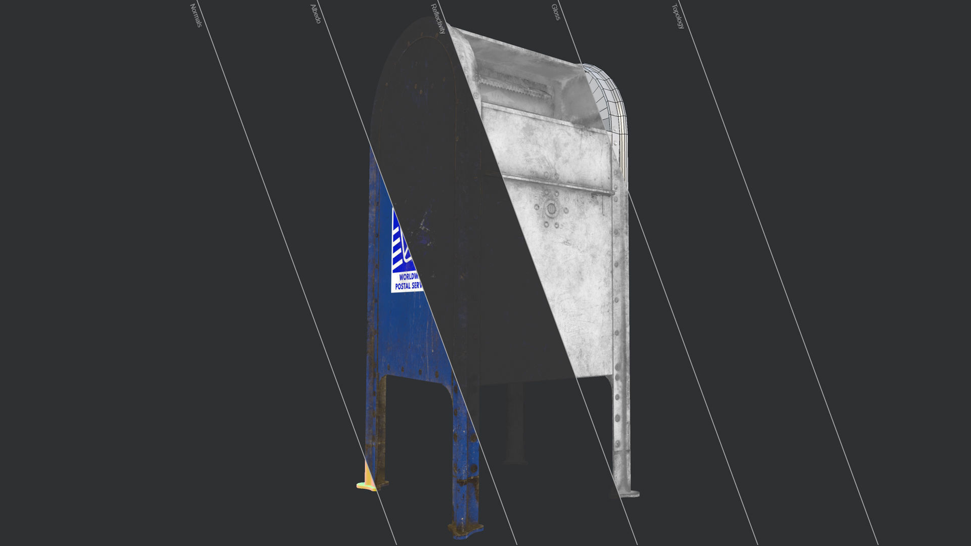 Mailbox mail box Low-poly 3D model_13