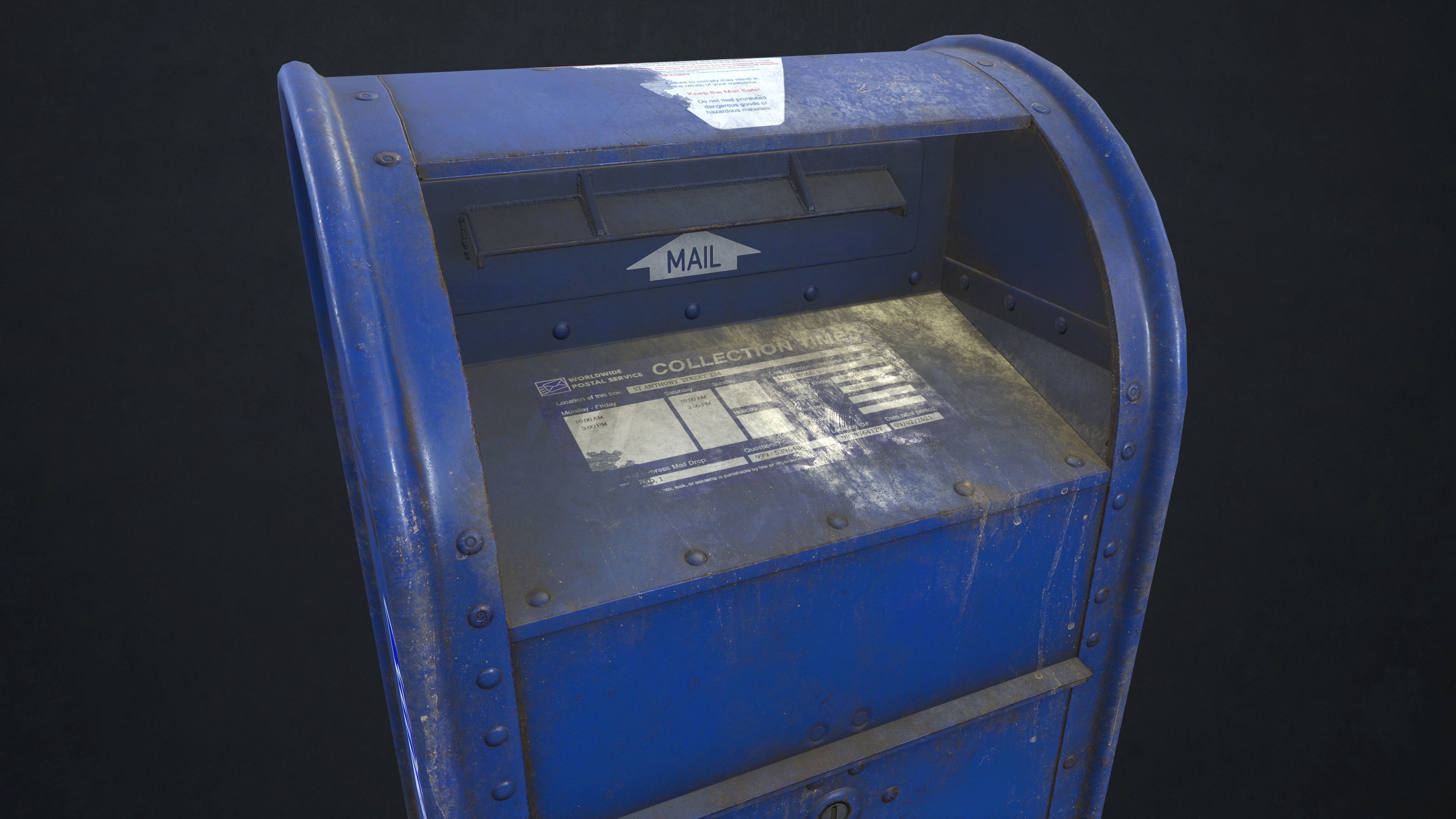 Mailbox mail box Low-poly 3D model_6