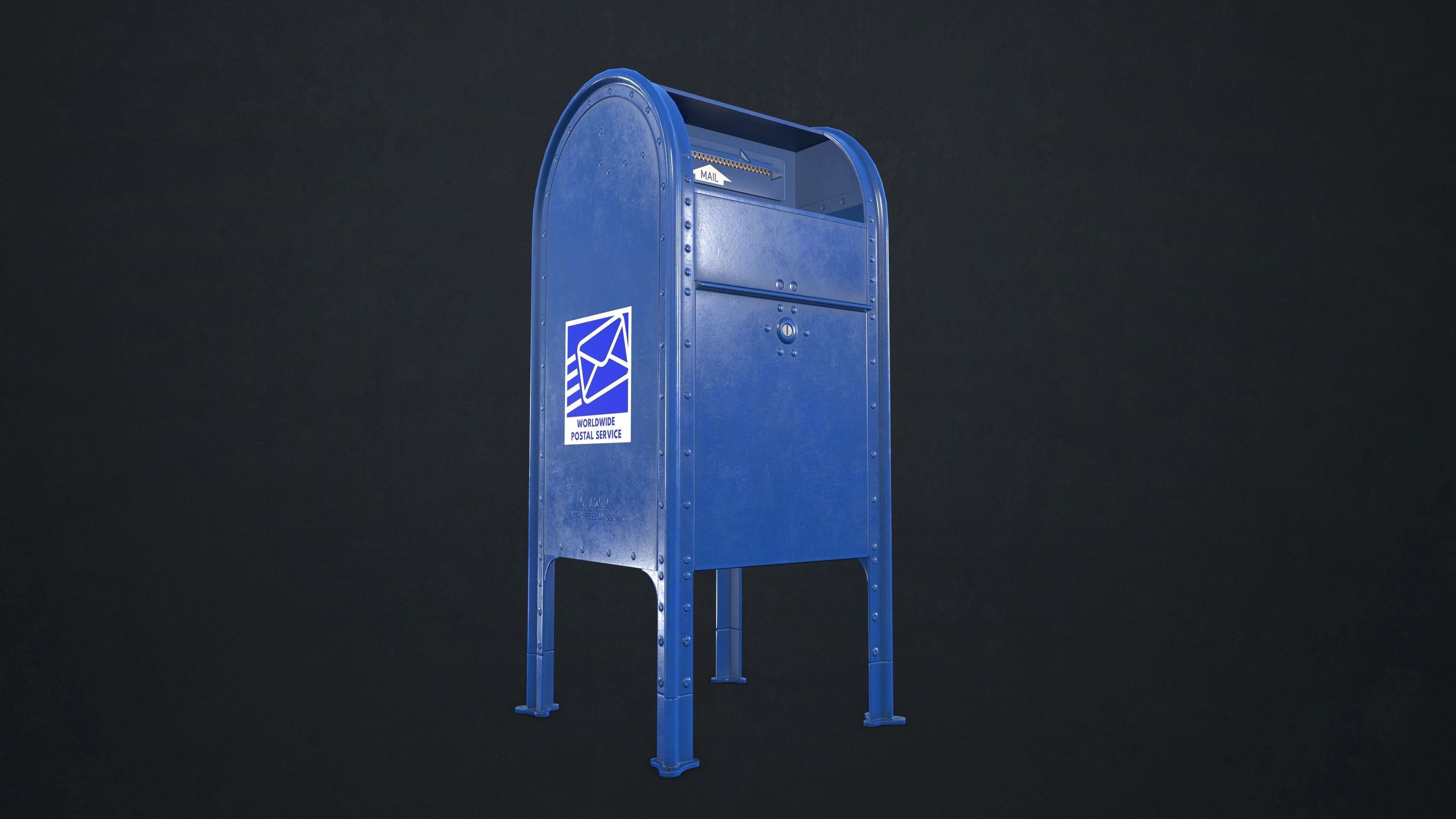 Mailbox mail box Low-poly 3D model_7
