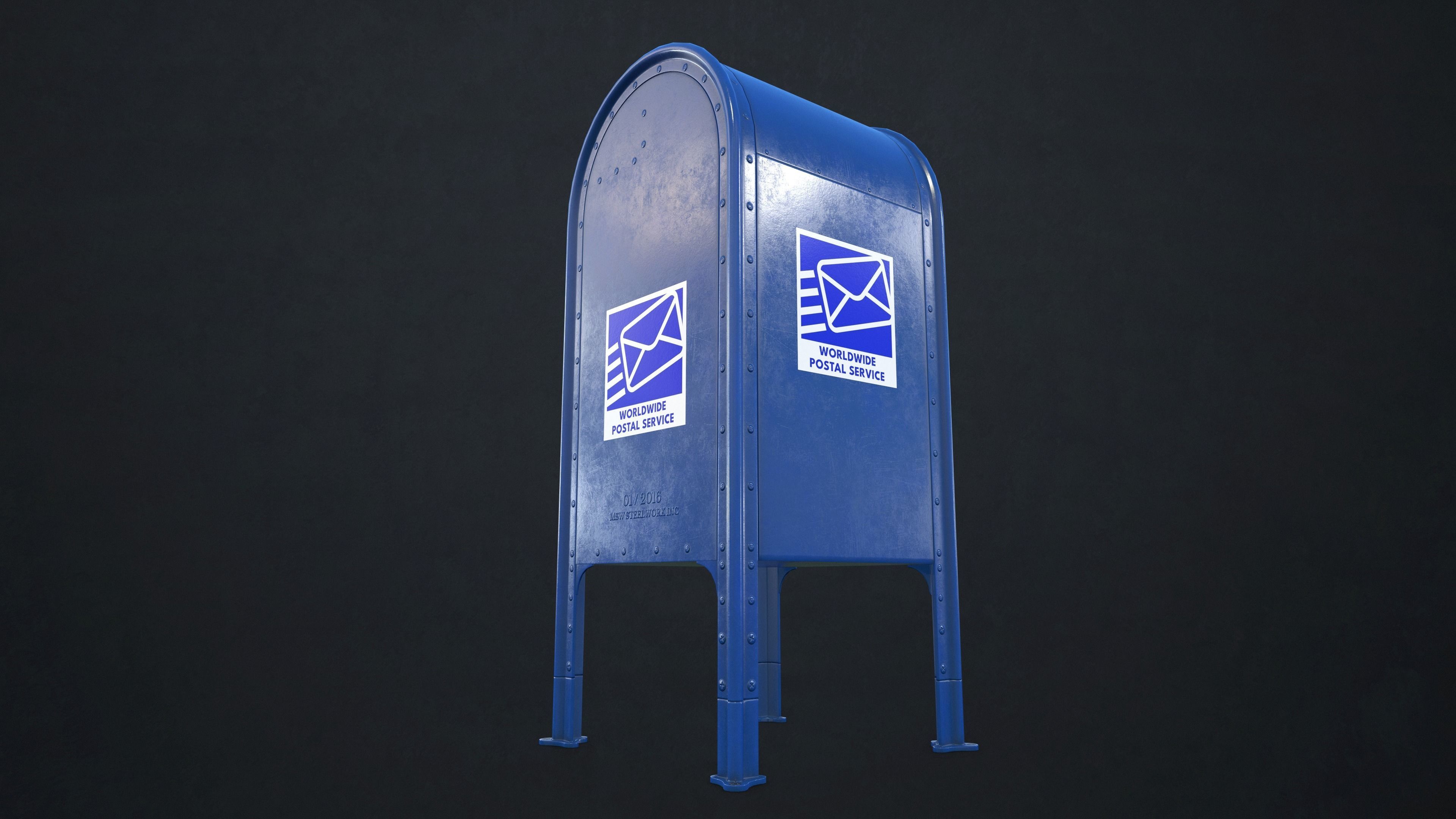 Mailbox mail box Low-poly 3D model_9