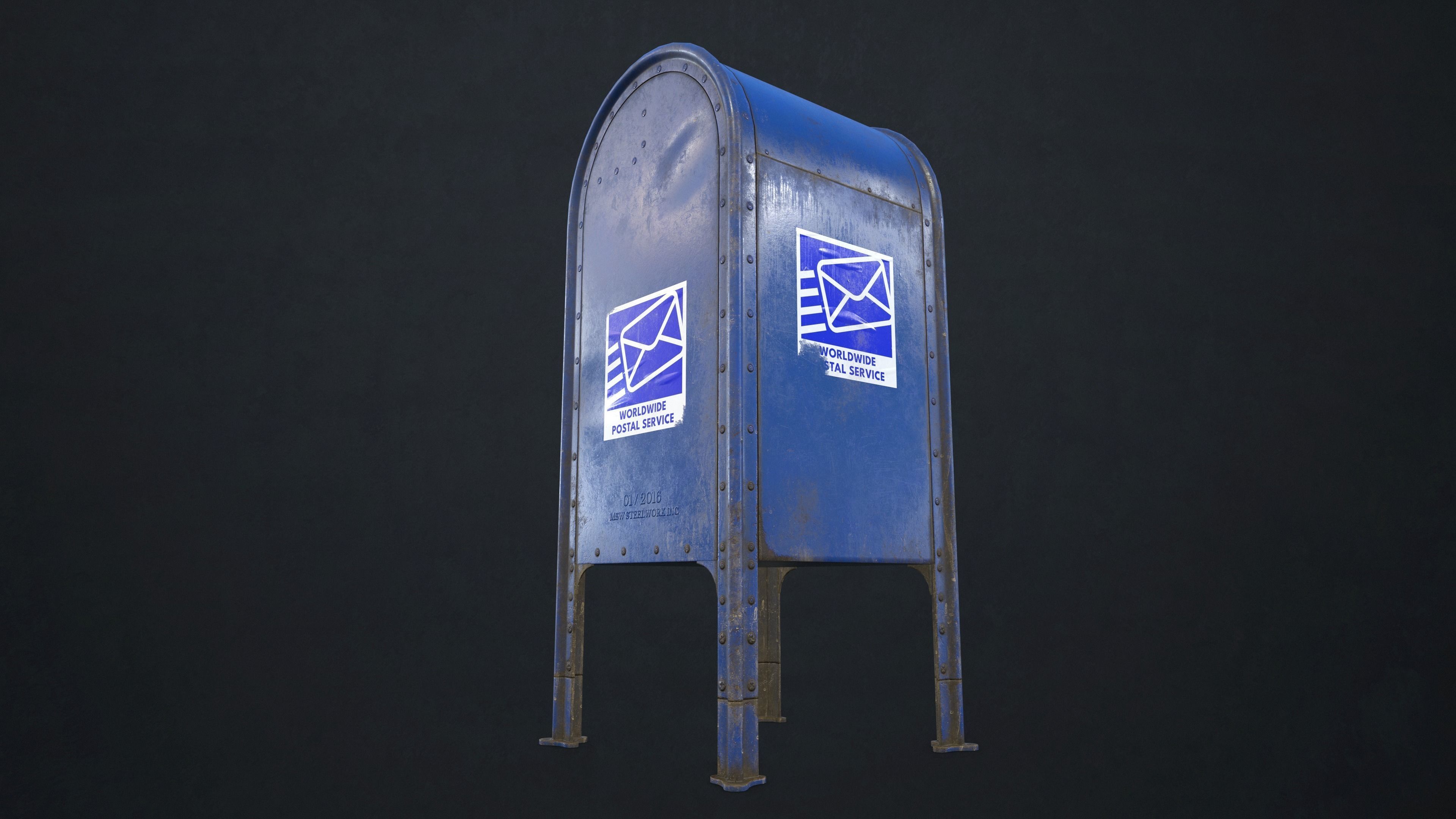 Mailbox mail box Low-poly 3D model_4