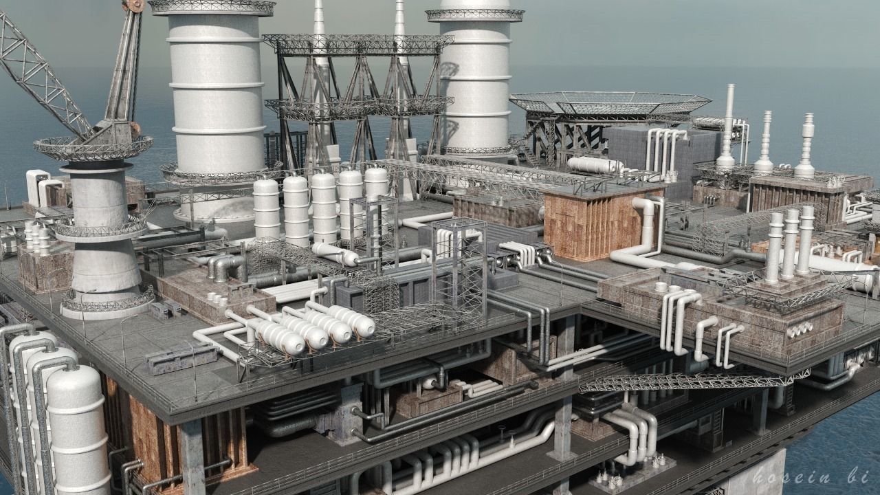 oil platform 3D model_3