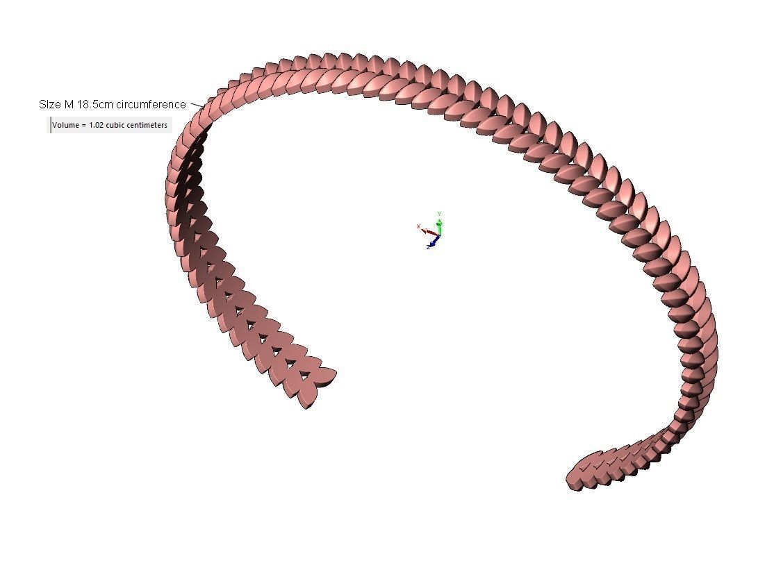 Tilted wheat leaf pattern cuff bracelet 3D print model_12