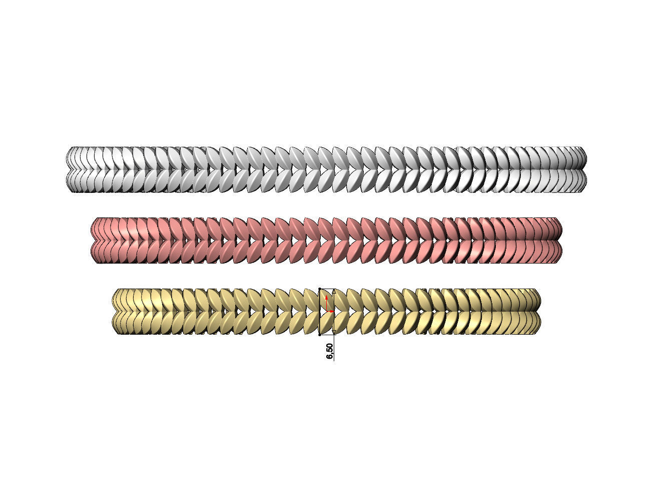 Tilted wheat leaf pattern cuff bracelet 3D print model_9