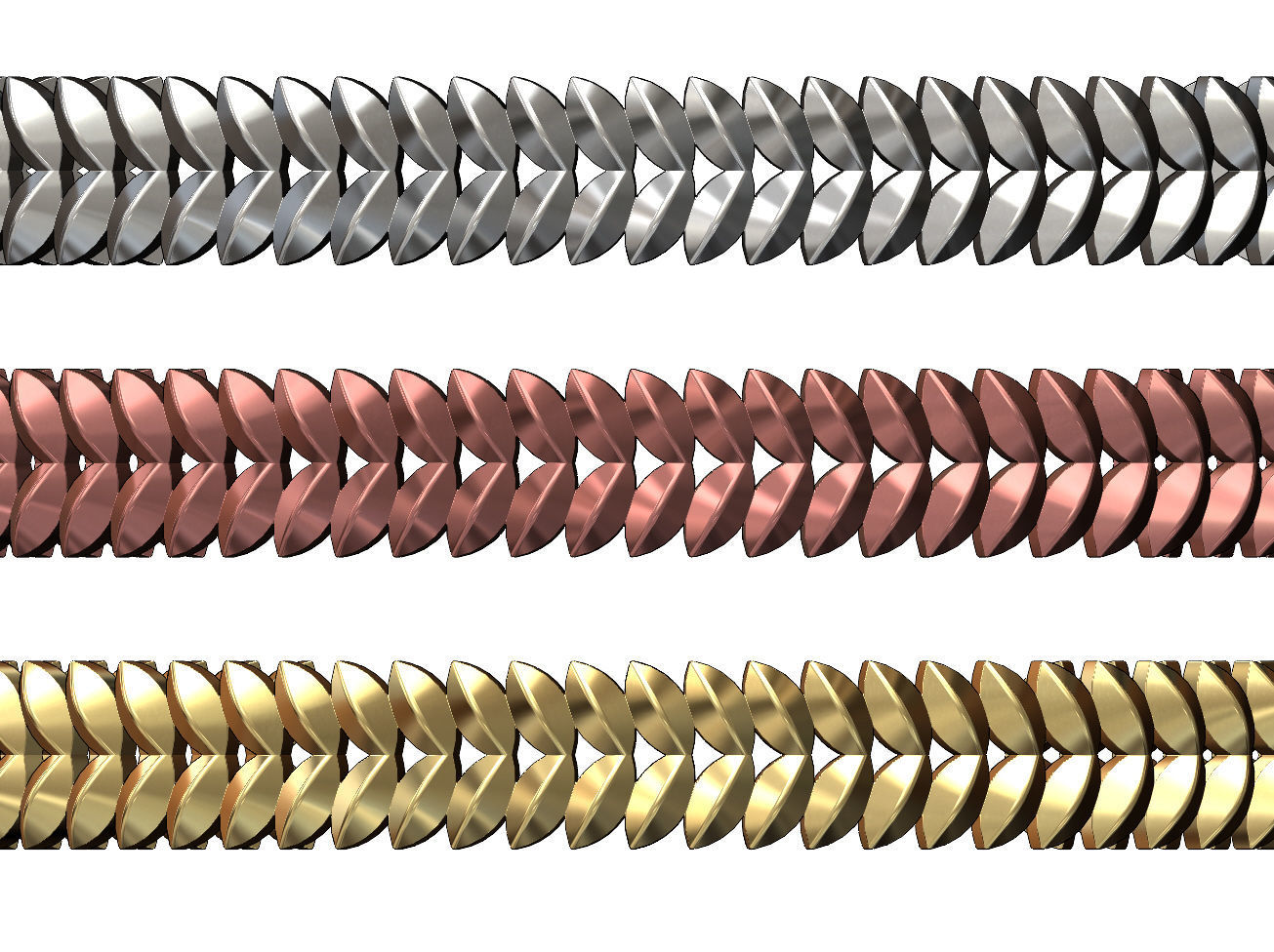 Tilted wheat leaf pattern cuff bracelet 3D print model_4