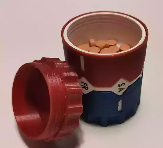 pill case organizer bottle dispenser  pill box 3D print model