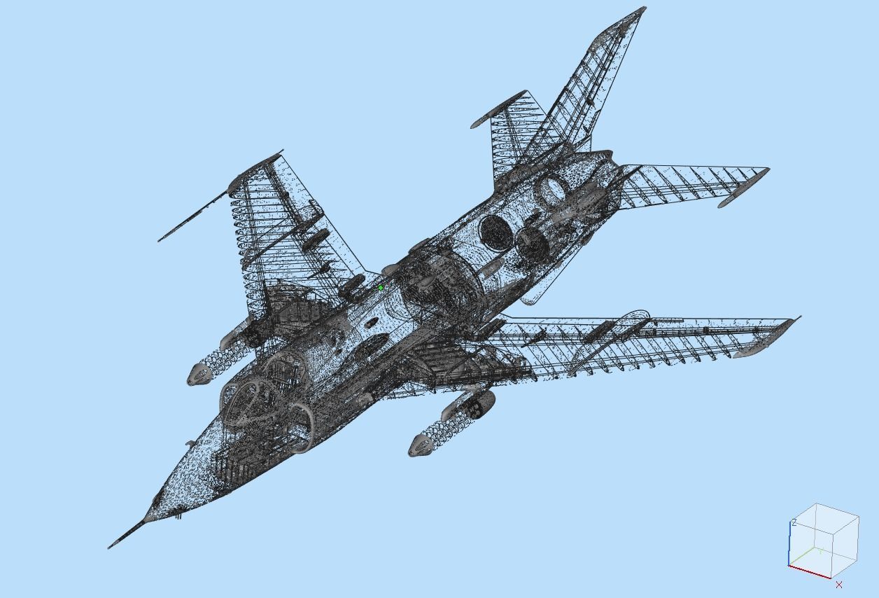 Q-5 fighter Low-poly 3D model_7