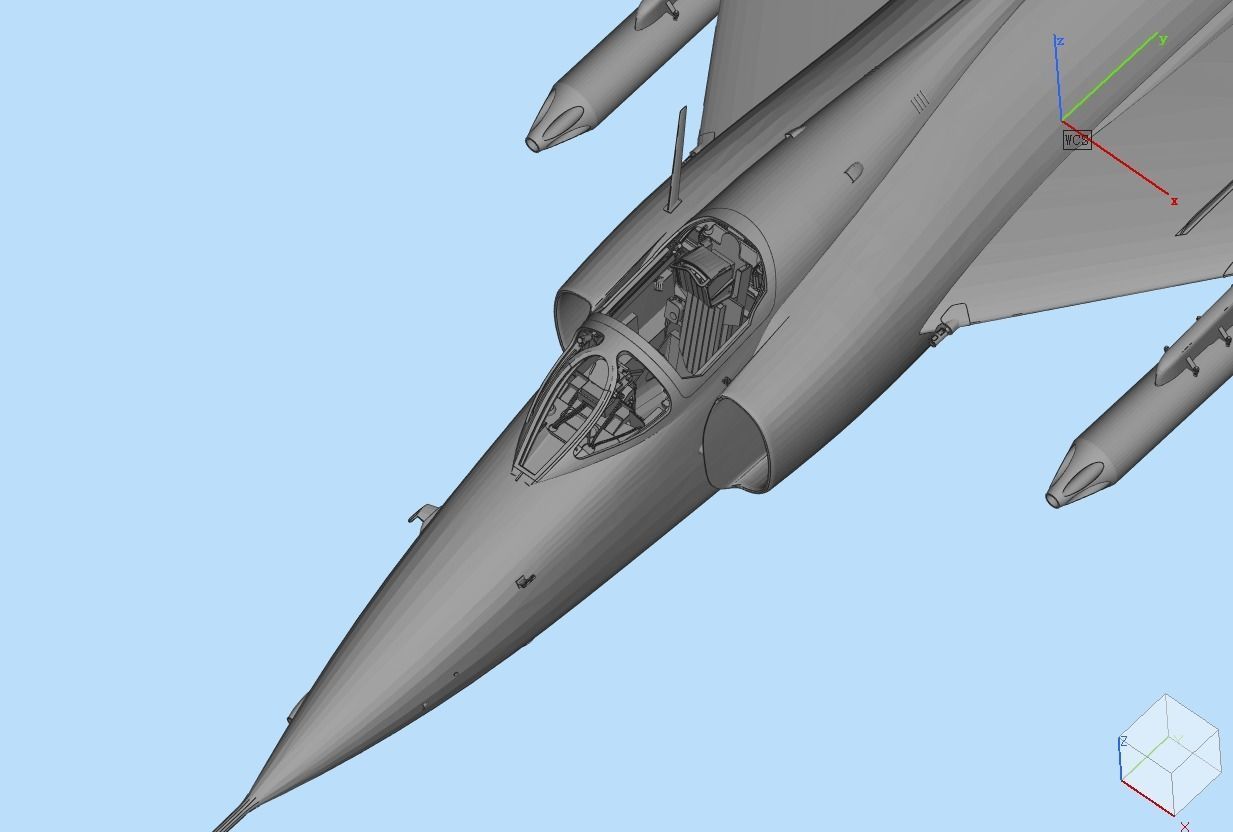 Q-5 fighter Low-poly 3D model_6