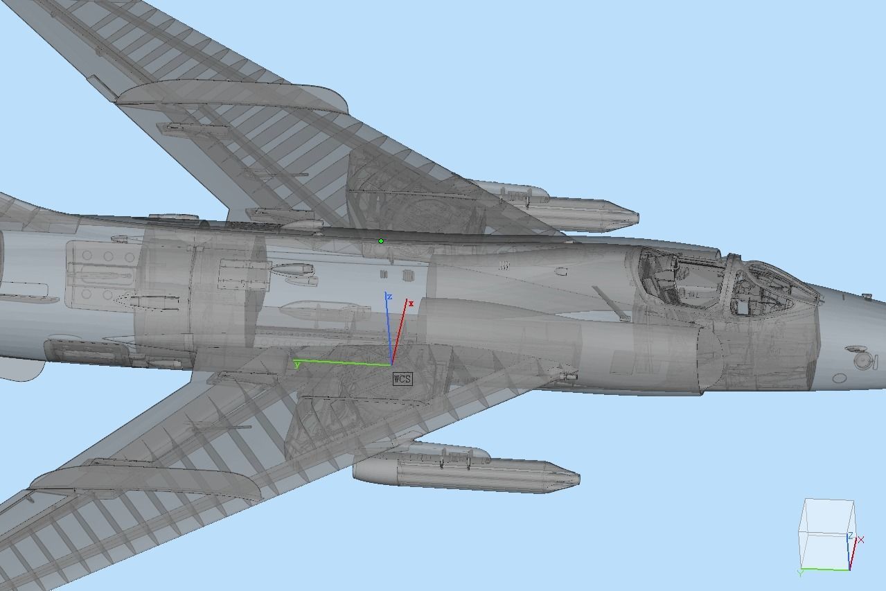 Q-5 fighter Low-poly 3D model_8