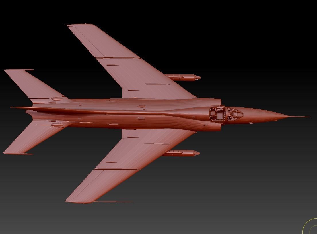 Q-5 fighter Low-poly 3D model_2