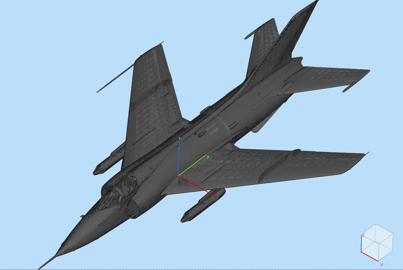 Q-5 fighter Low-poly 3D model_10