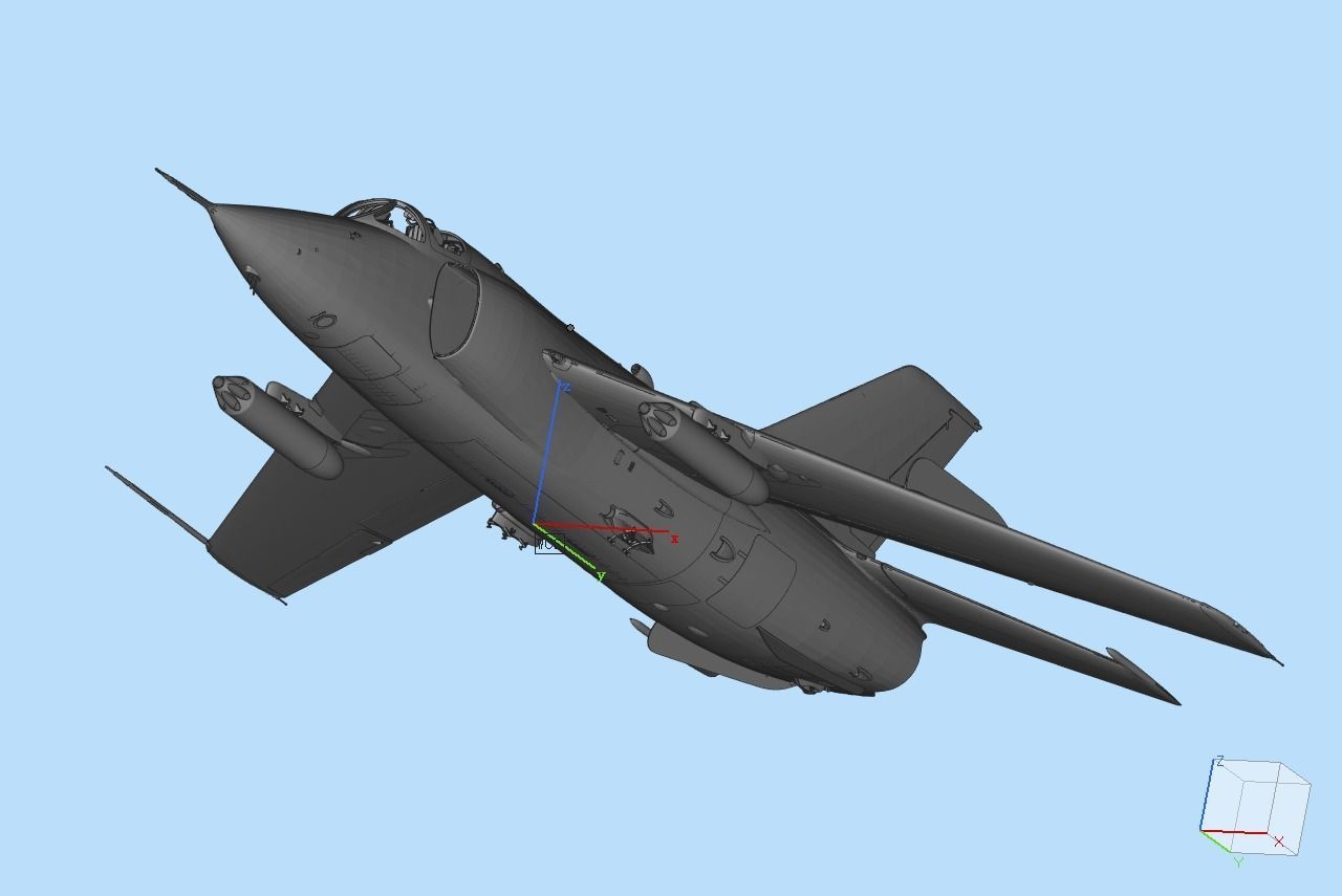 Q-5 fighter Low-poly 3D model_11