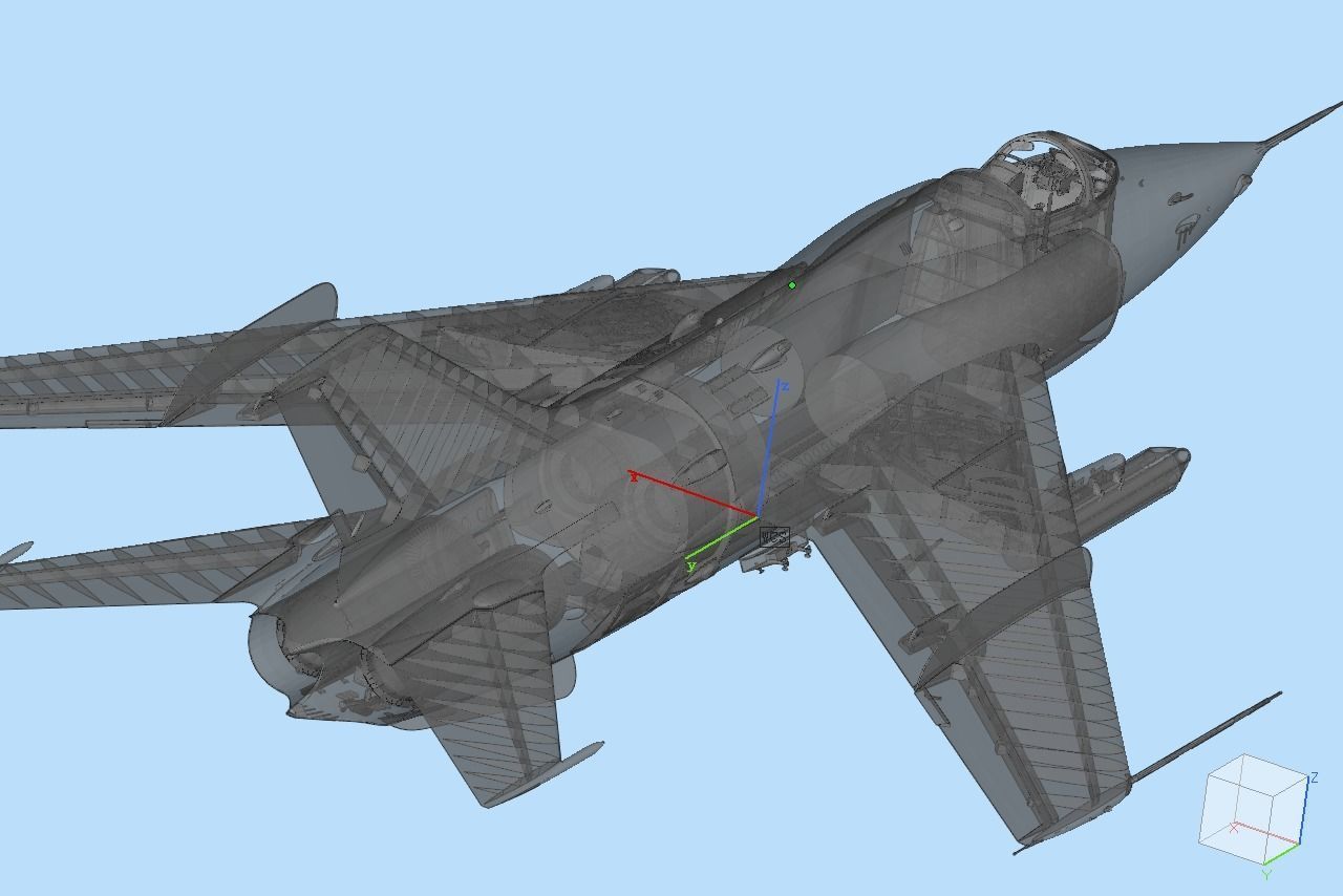 Q-5 fighter Low-poly 3D model_9