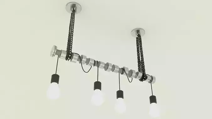 Industrial ceiling lamp 3D model