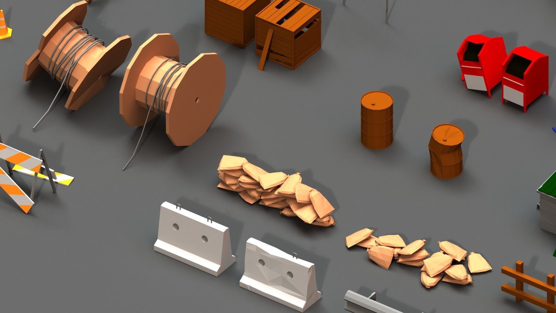 Post Apocalyptic Props Pack Low-poly 3D model_11