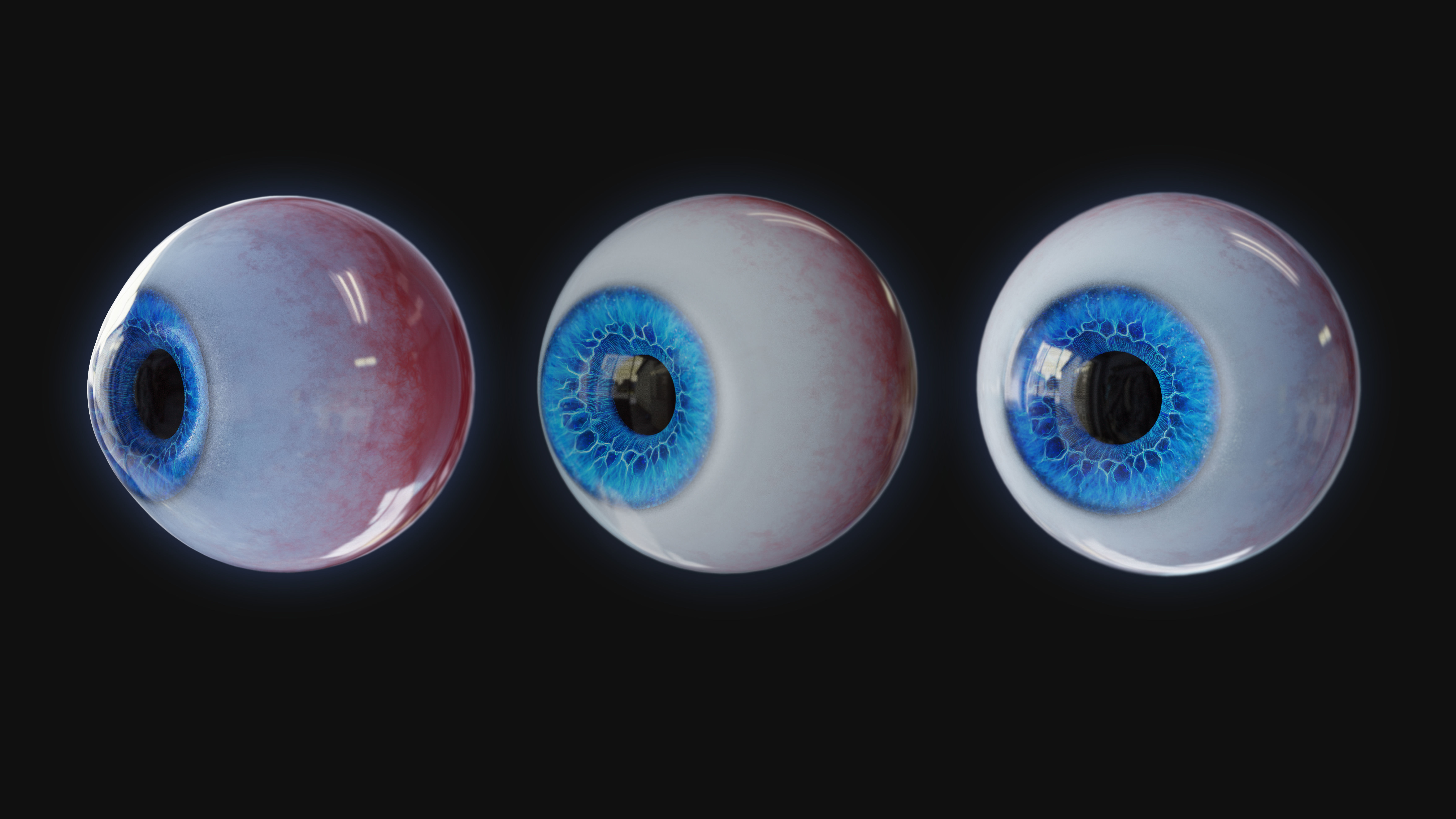Rigged Eye 6 colors Low-poly 3D model_2