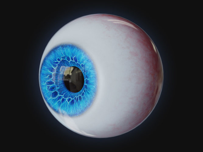 Rigged Eye 6 colors Low-poly 3D model