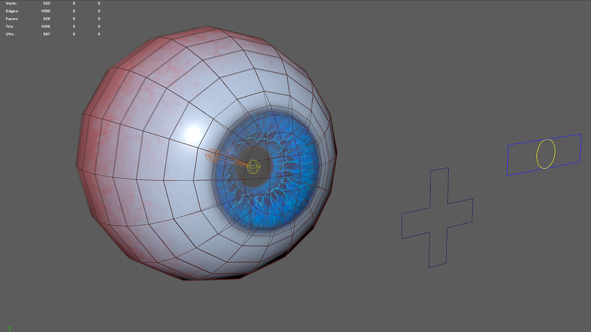 Rigged Eye 6 colors Low-poly 3D model_7