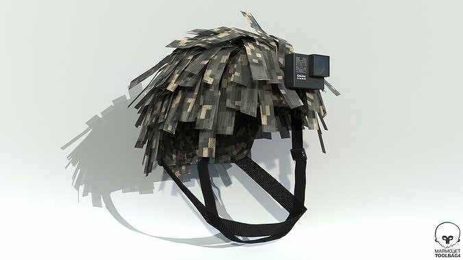 Tactical Helmet Cover Netting PBR Low-poly 3D model