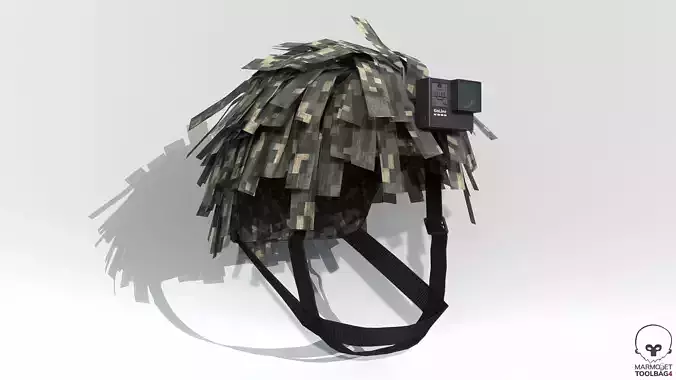 Tactical Helmet Cover Netting PBR Low-poly 3D model