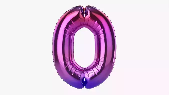 Foil balloon number zero 0