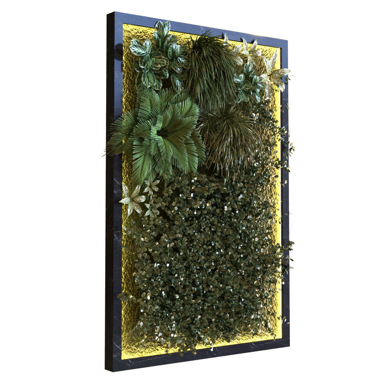 green wall set 042 Low-poly 3D model_1