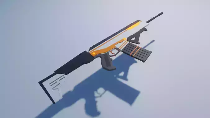 Low Poly Sci-fi Rifle Low-poly 3D model