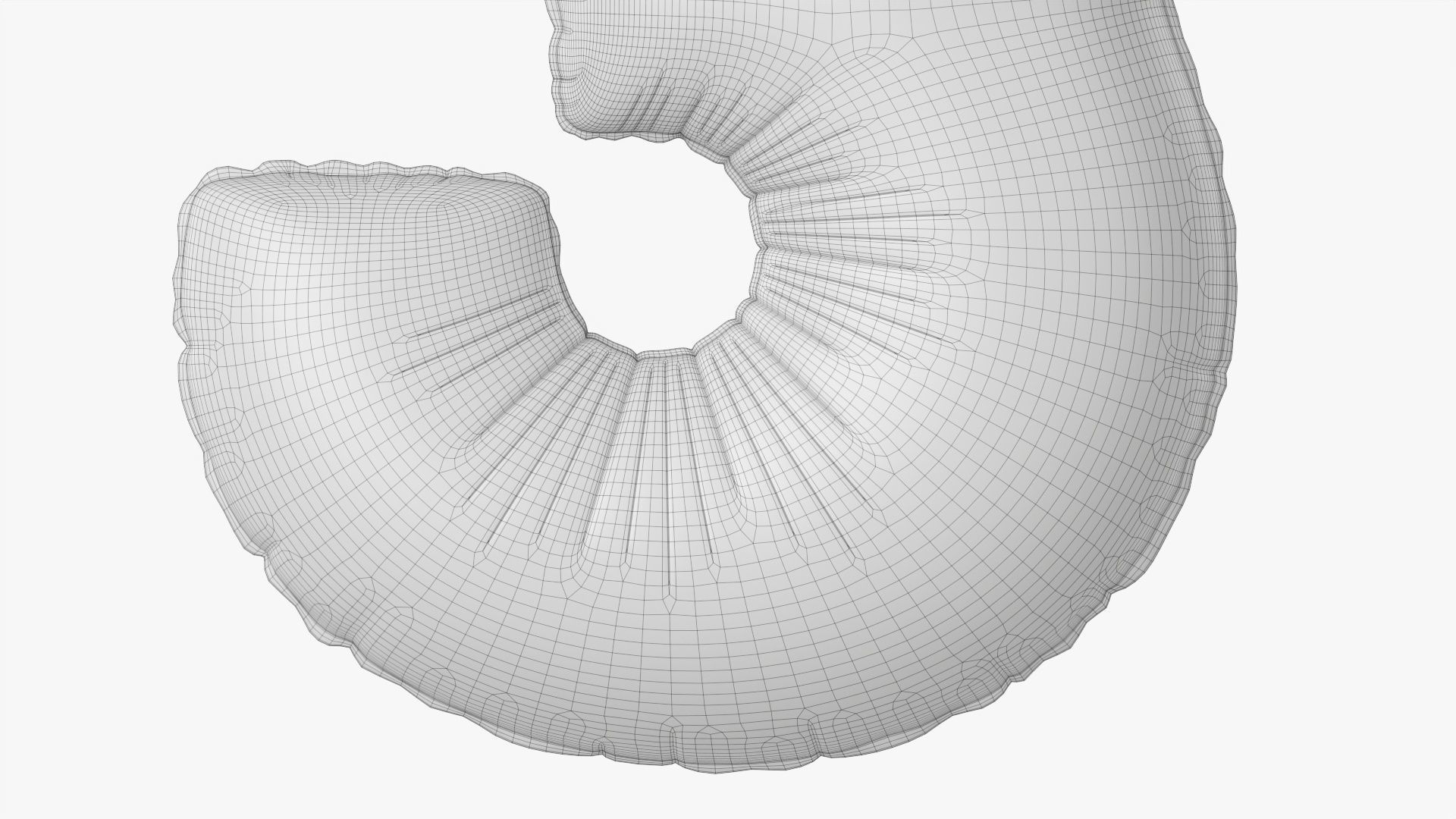 Foil balloon number three 3 3D model_9