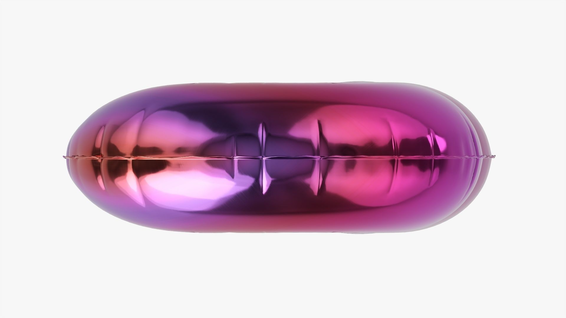 Foil balloon number three 3 3D model_5