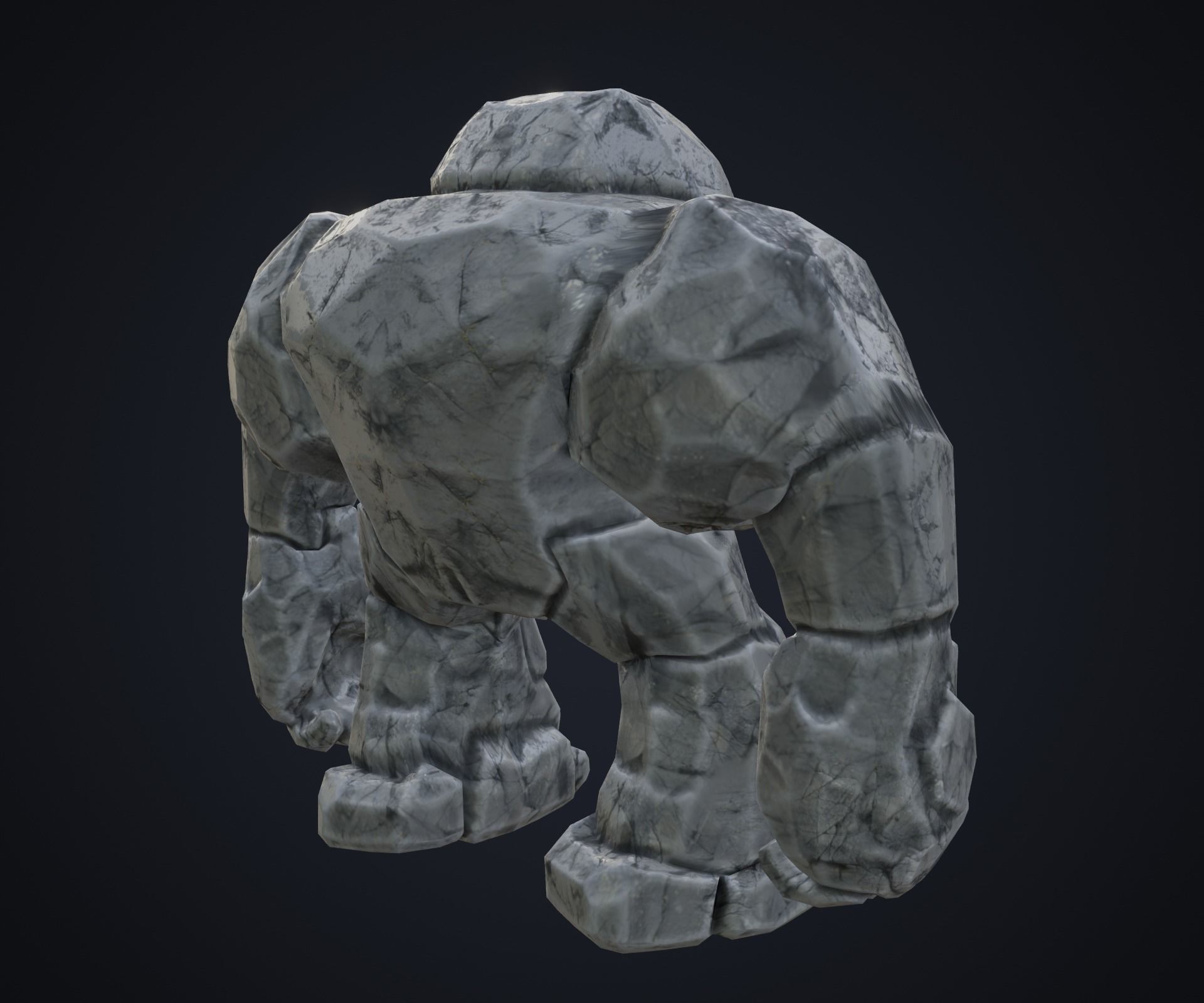 Character Creature Monster Stone Golem Rigged Animated Stylized Low-poly 3D model_12