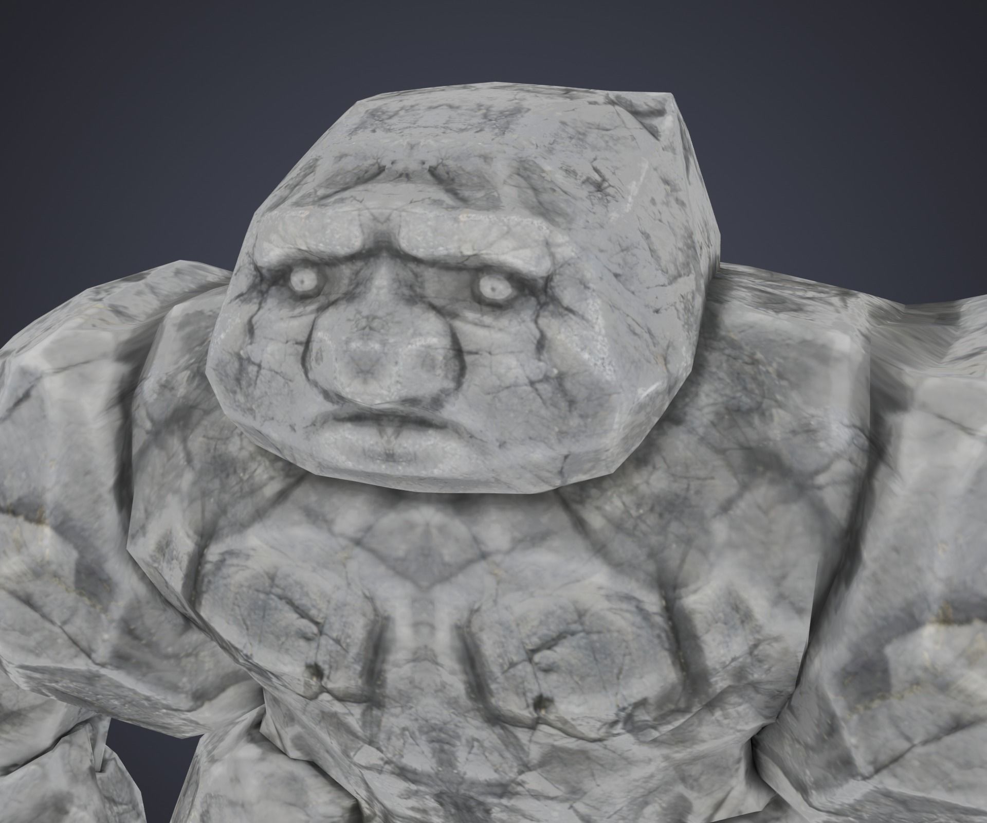 Character Creature Monster Stone Golem Rigged Animated Stylized Low-poly 3D model_10