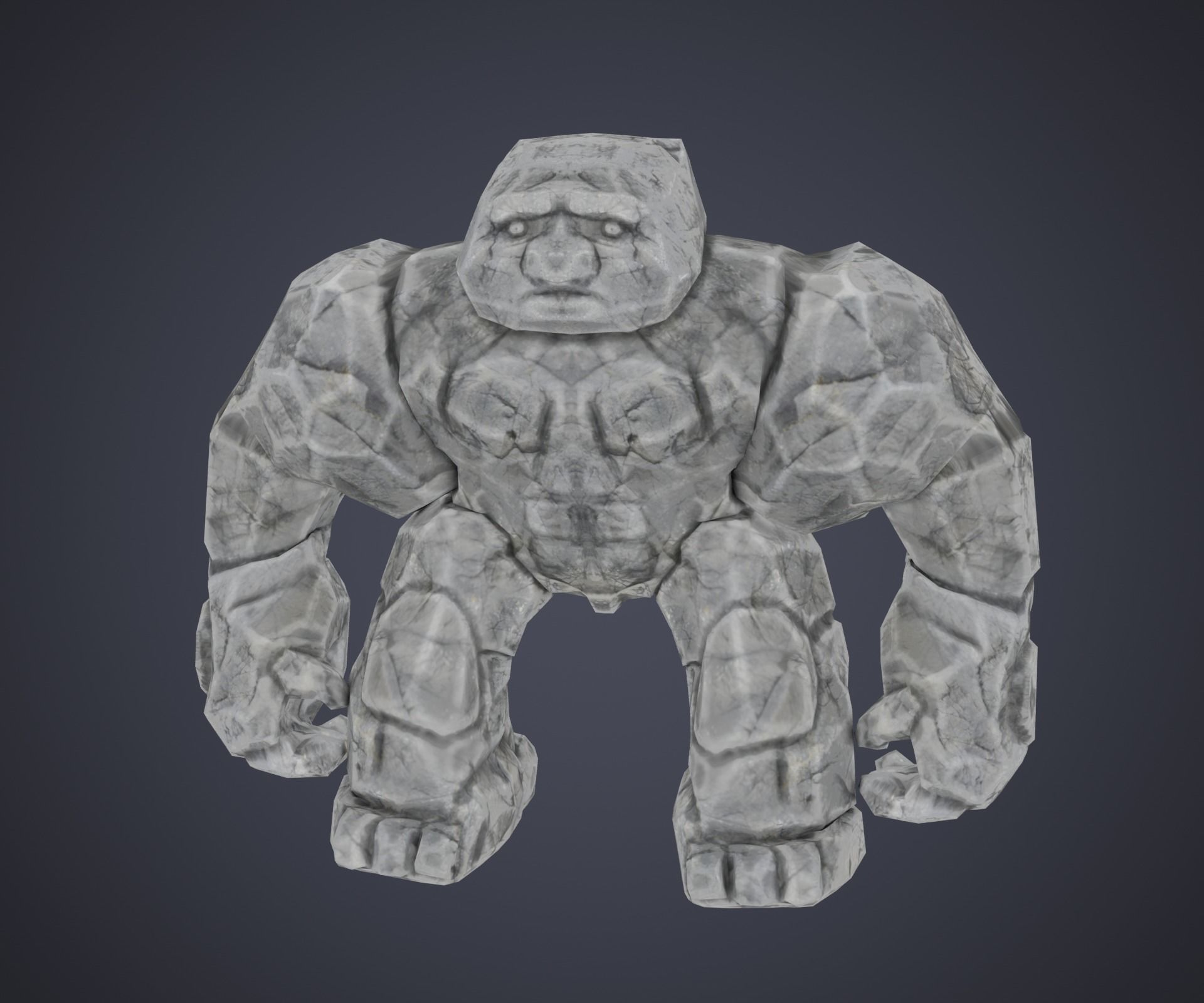 Character Creature Monster Stone Golem Rigged Animated Stylized Low-poly 3D model_2