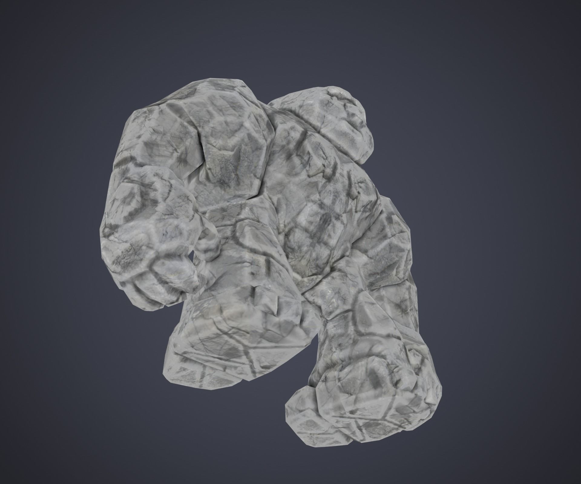 Character Creature Monster Stone Golem Rigged Animated Stylized Low-poly 3D model_9