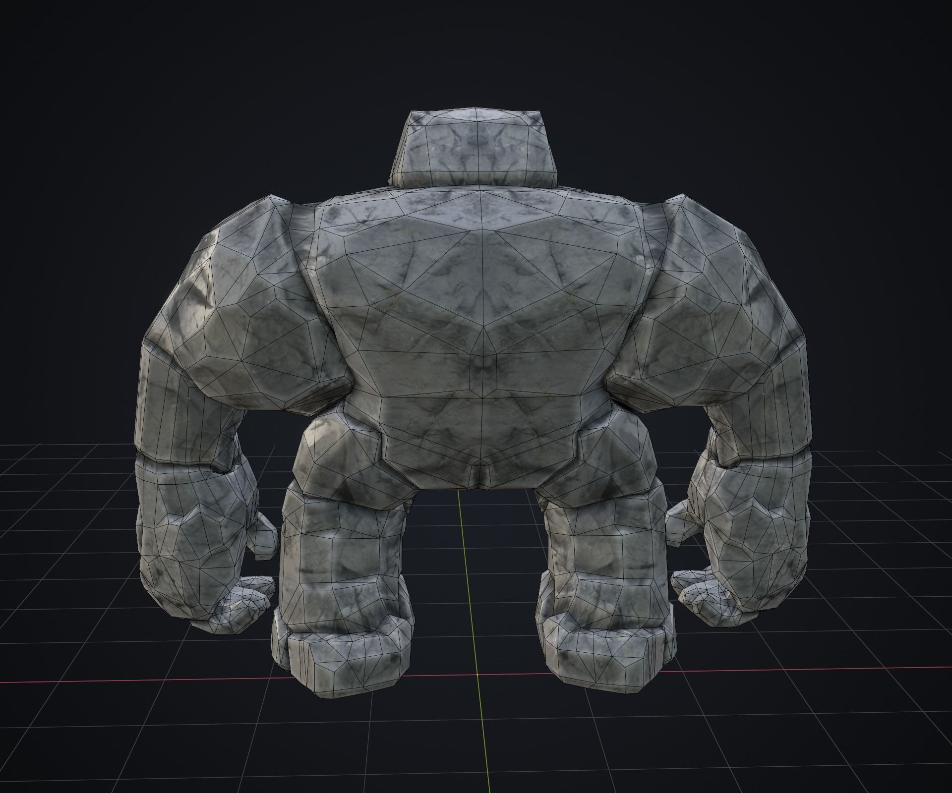 Character Creature Monster Stone Golem Rigged Animated Stylized Low-poly 3D model_7