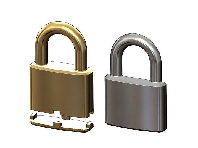 Simple padlock pendant charm  3D print model