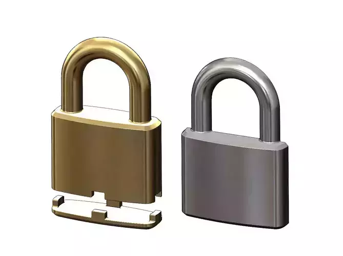 Simple padlock pendant charm 3D print model