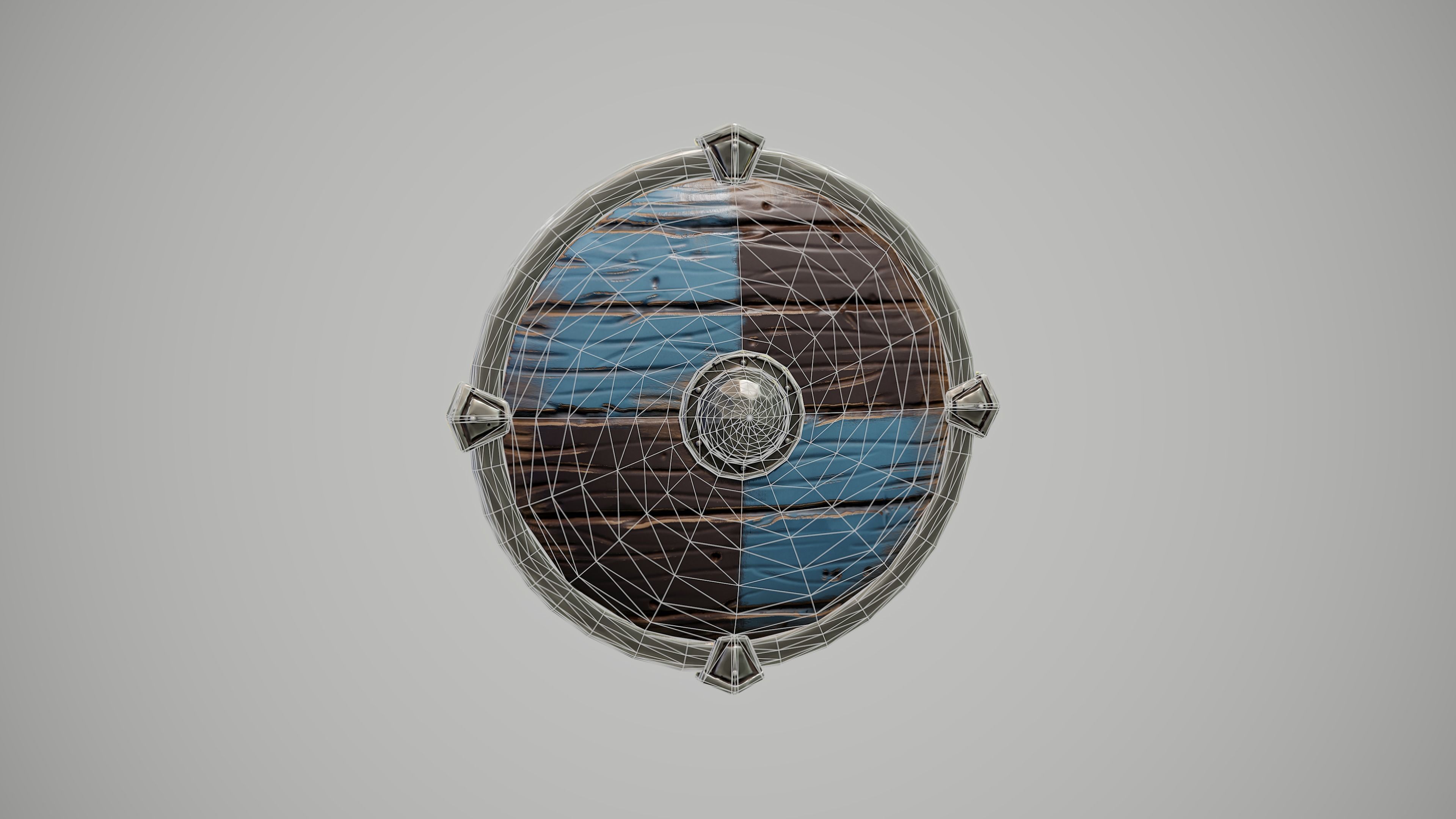 Stylized Viking Shield Low-poly 3D model_4