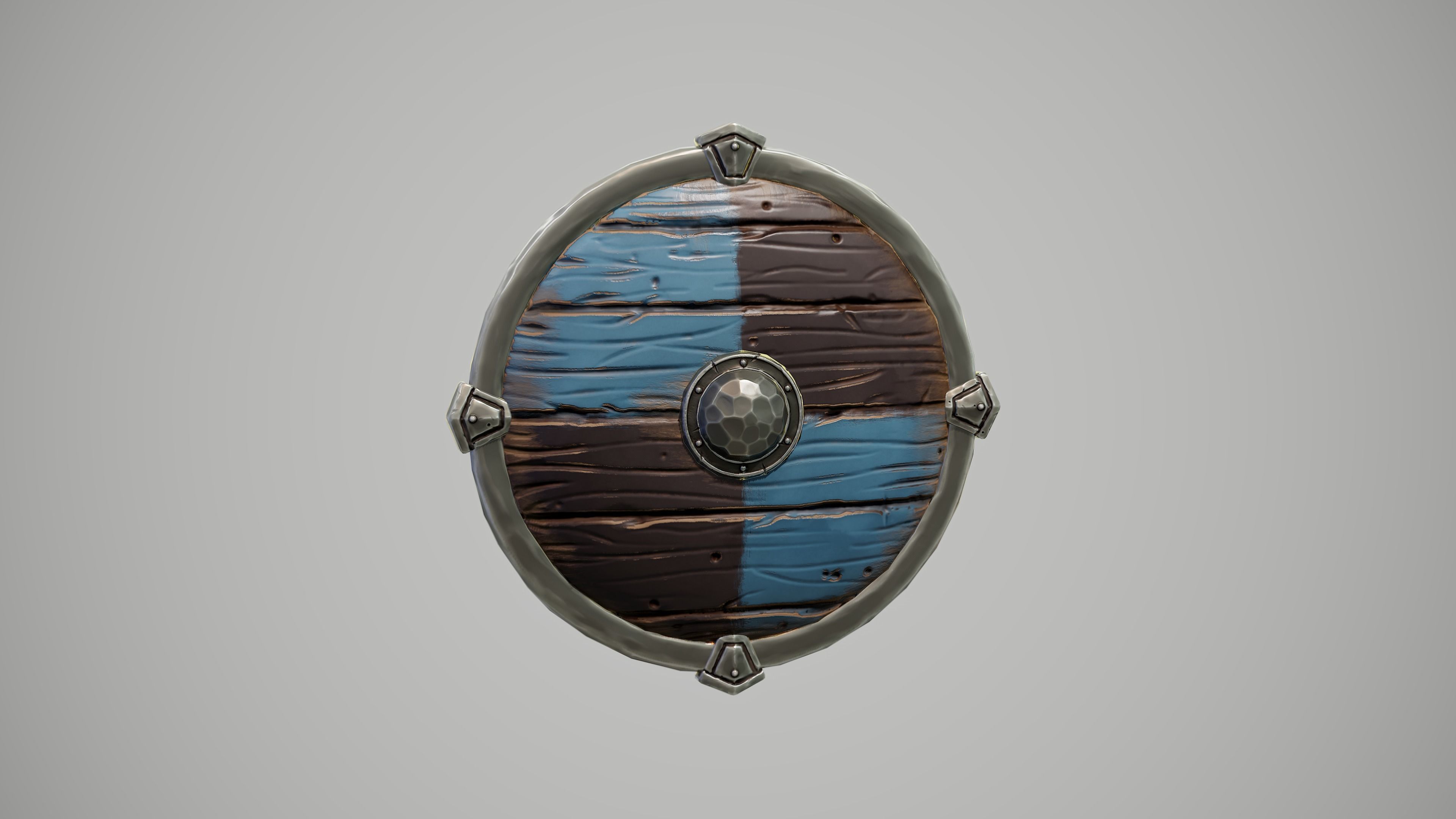 Stylized Viking Shield Low-poly 3D model_3