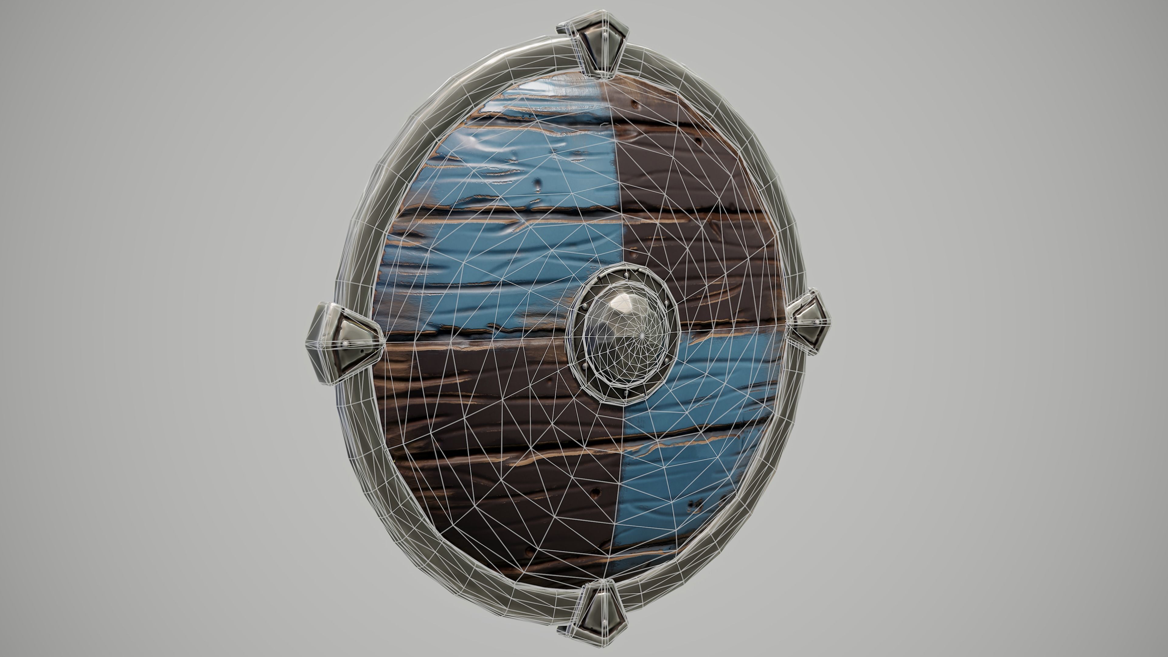 Stylized Viking Shield Low-poly 3D model_2