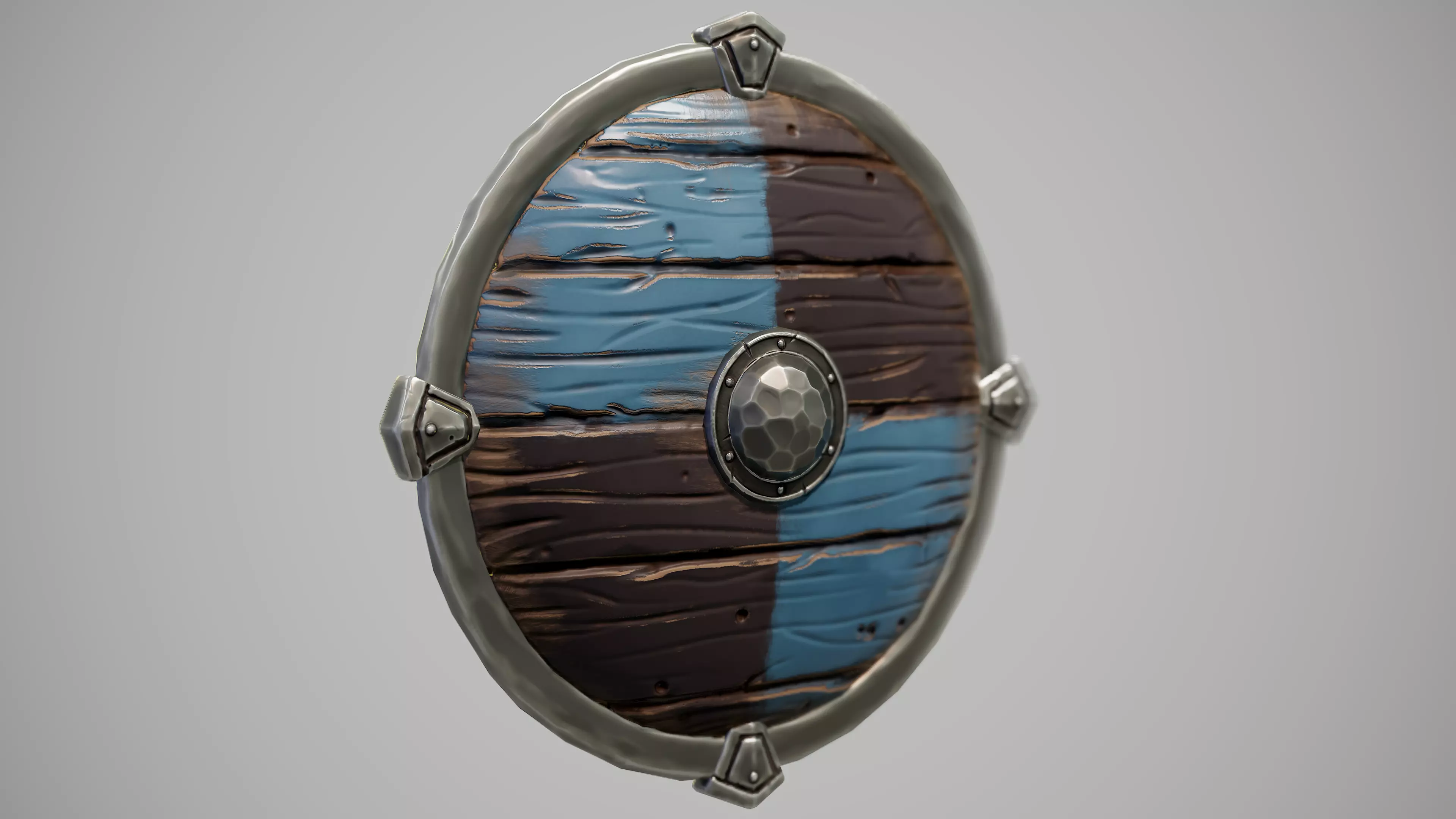 Stylized Viking Shield Low-poly 3D model_0