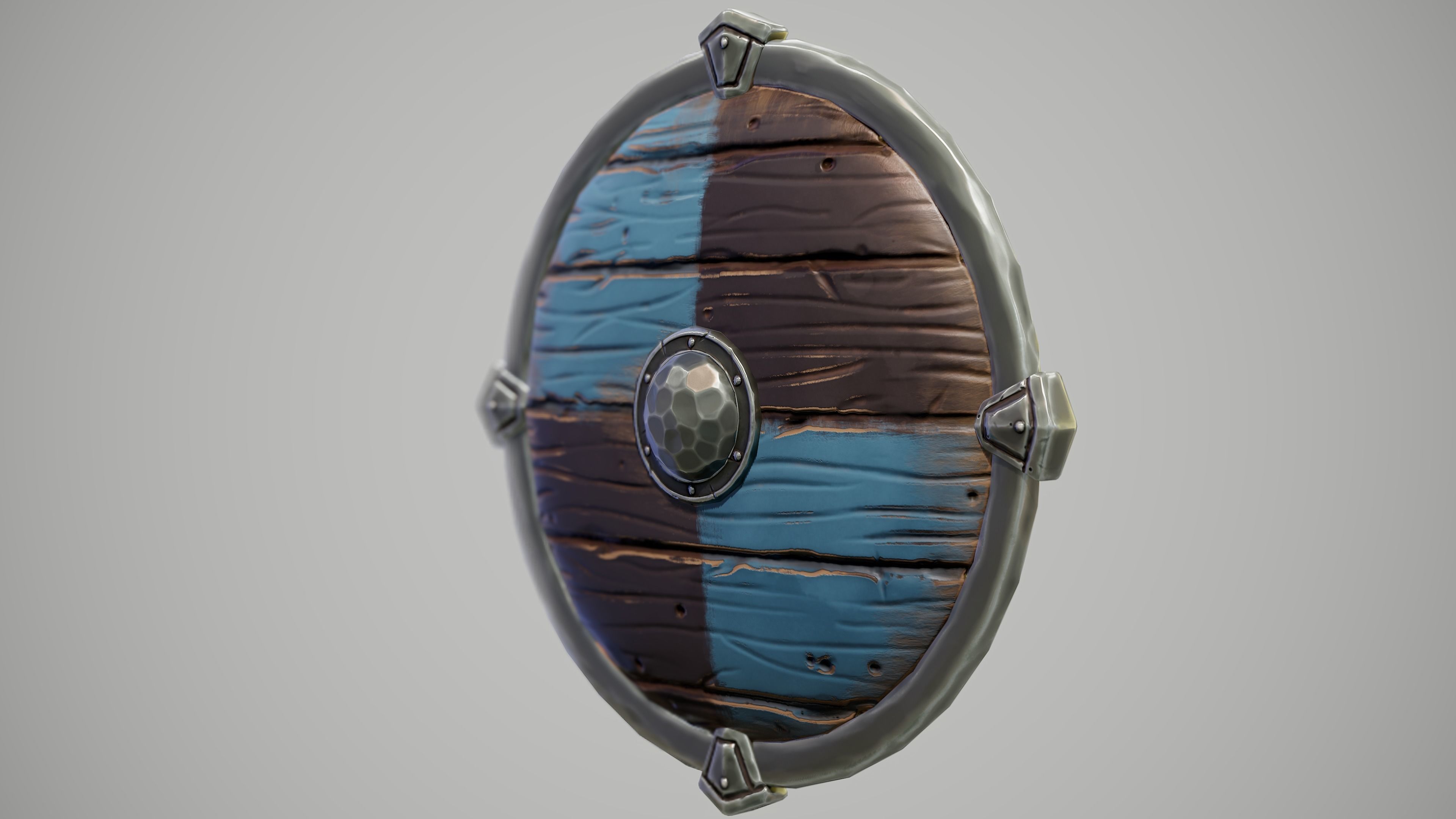 Stylized Viking Shield Low-poly 3D model_5