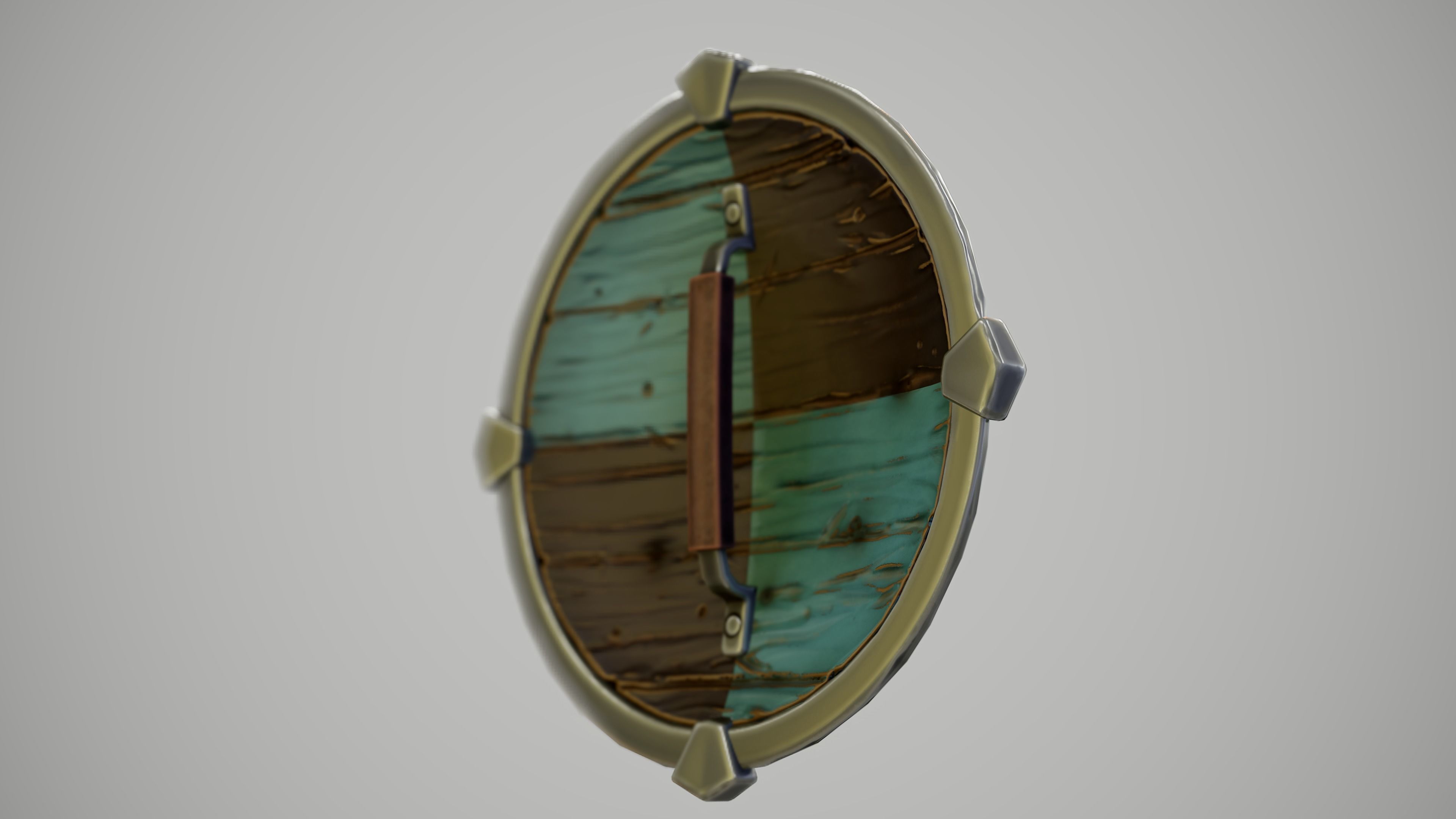 Stylized Viking Shield Low-poly 3D model_9