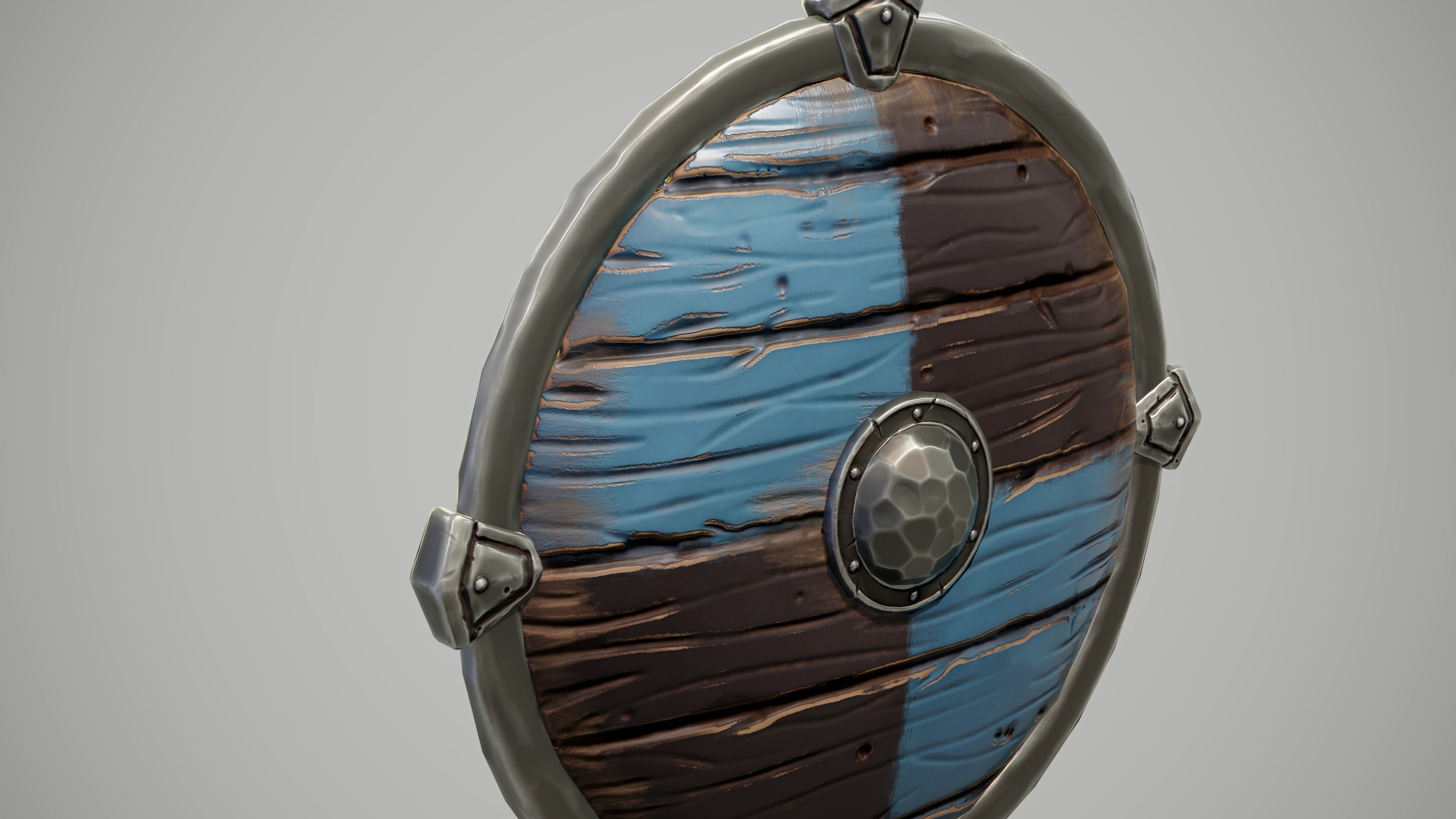 Stylized Viking Shield Low-poly 3D model_7