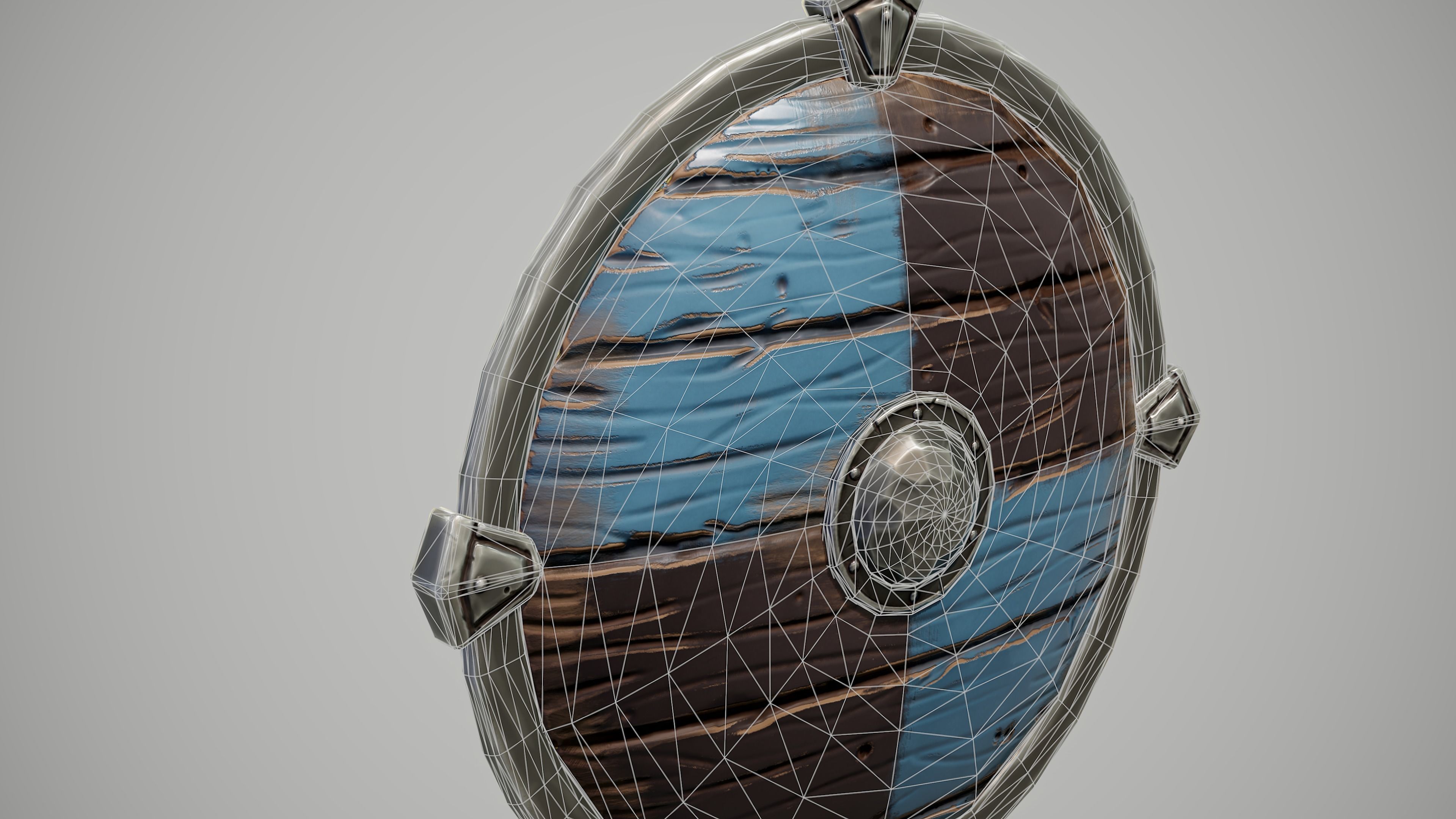 Stylized Viking Shield Low-poly 3D model_8