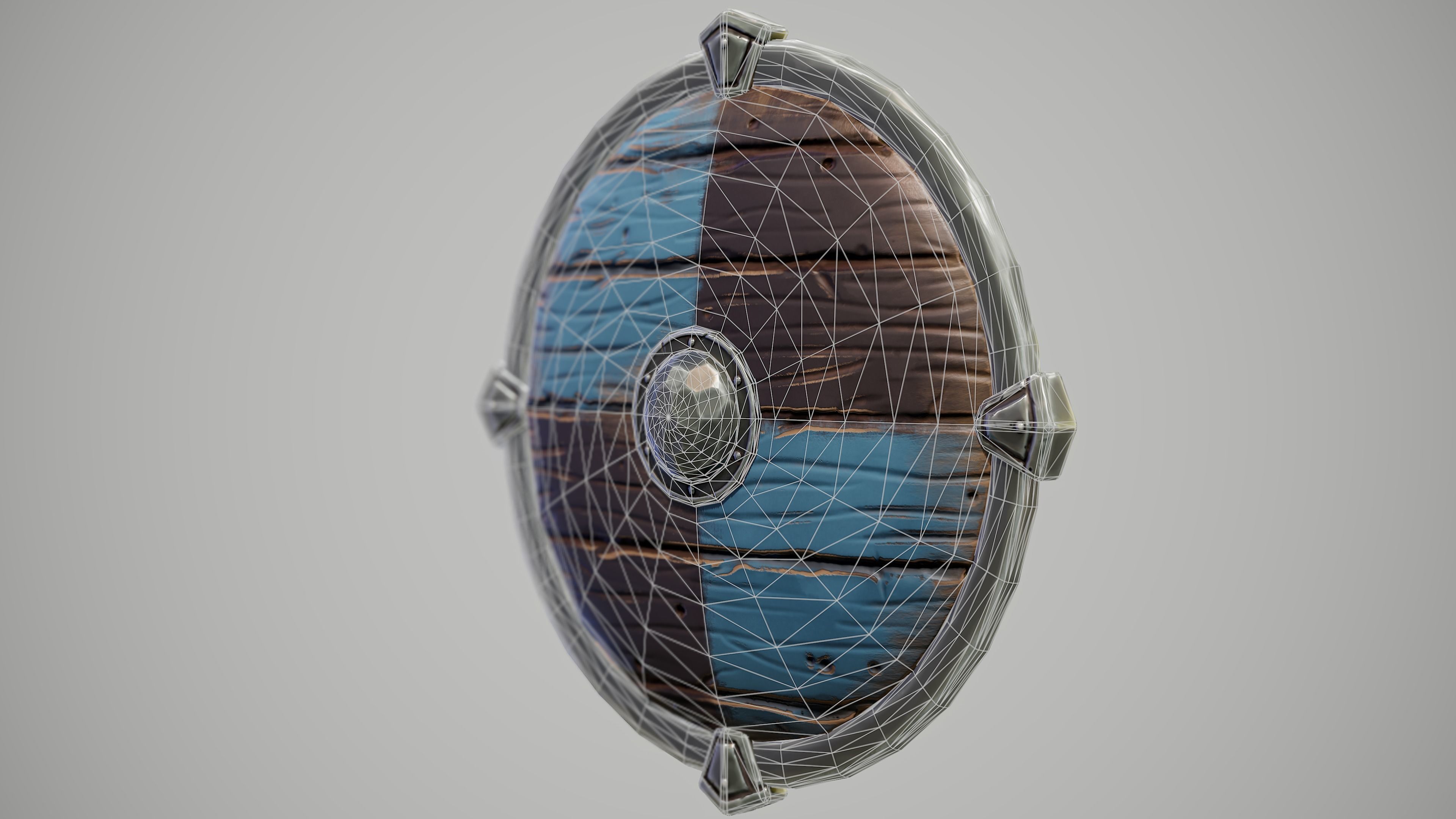 Stylized Viking Shield Low-poly 3D model_6