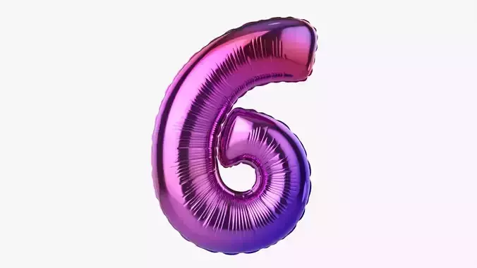 Foil balloon number six 6