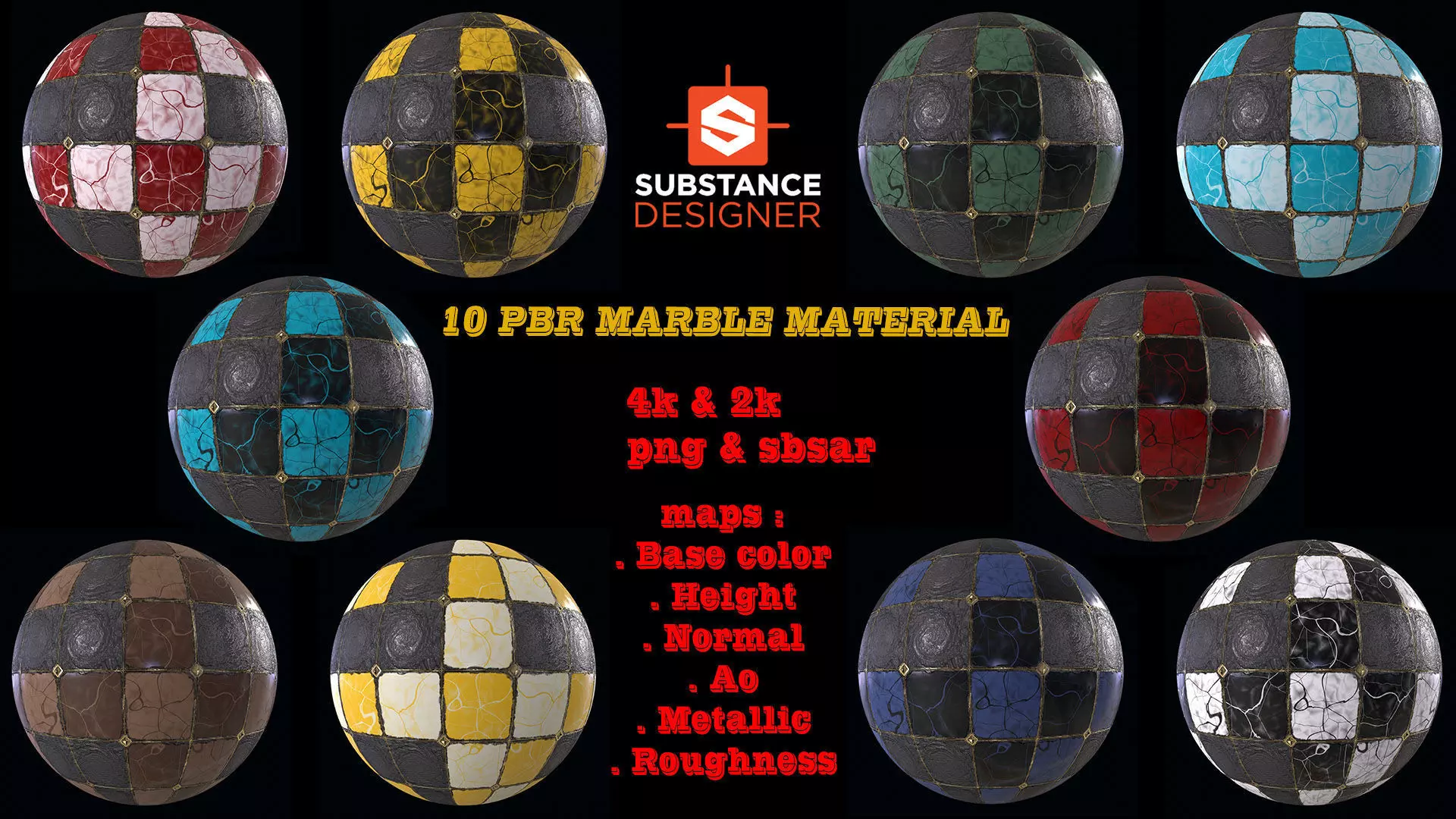 10 PBR MARBLE TILE MATERIAL Texture