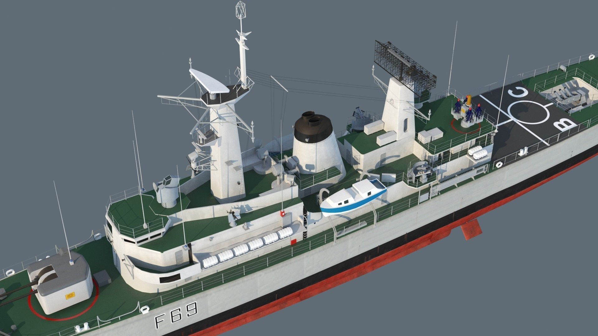 Leander class frigate 3D model_8